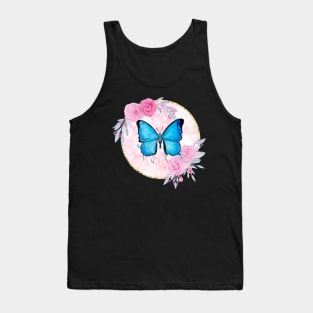 Blue butterfly Tank Top